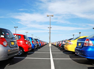 Cars in a parking lot