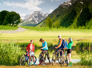 Family of Cyclists in the great outdoors